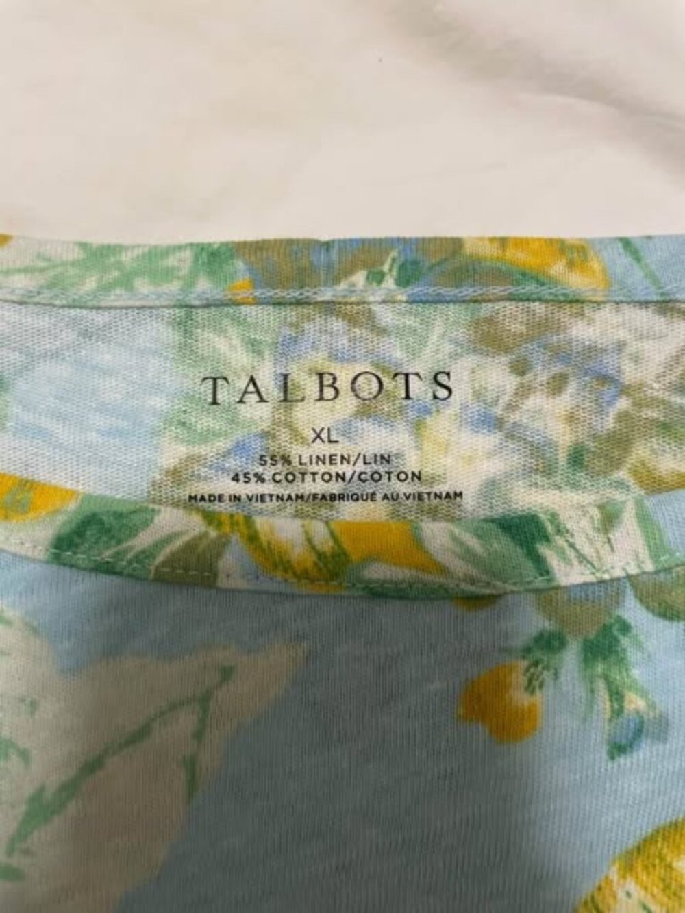 Talbots Blue Patterned T-Shirt - Picture 3 of 4